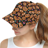 Pumpkin flowers spiderweb Halloween theme All Over Print Snapback Cap