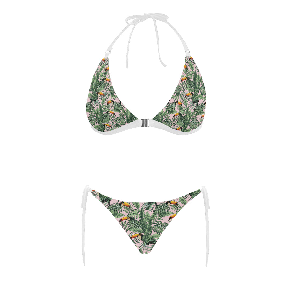 Toucan tropical green jungle palm pattern Sexy Bikinis Two-Piece Swimsuits