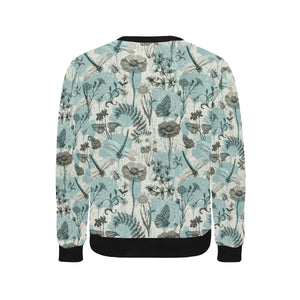 Dragonfly Butterfly Plants insect flower vintage s Men's Crew Neck Sweatshirt