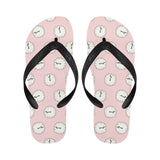 Clock pattern pink blackground Unisex Flip Flops