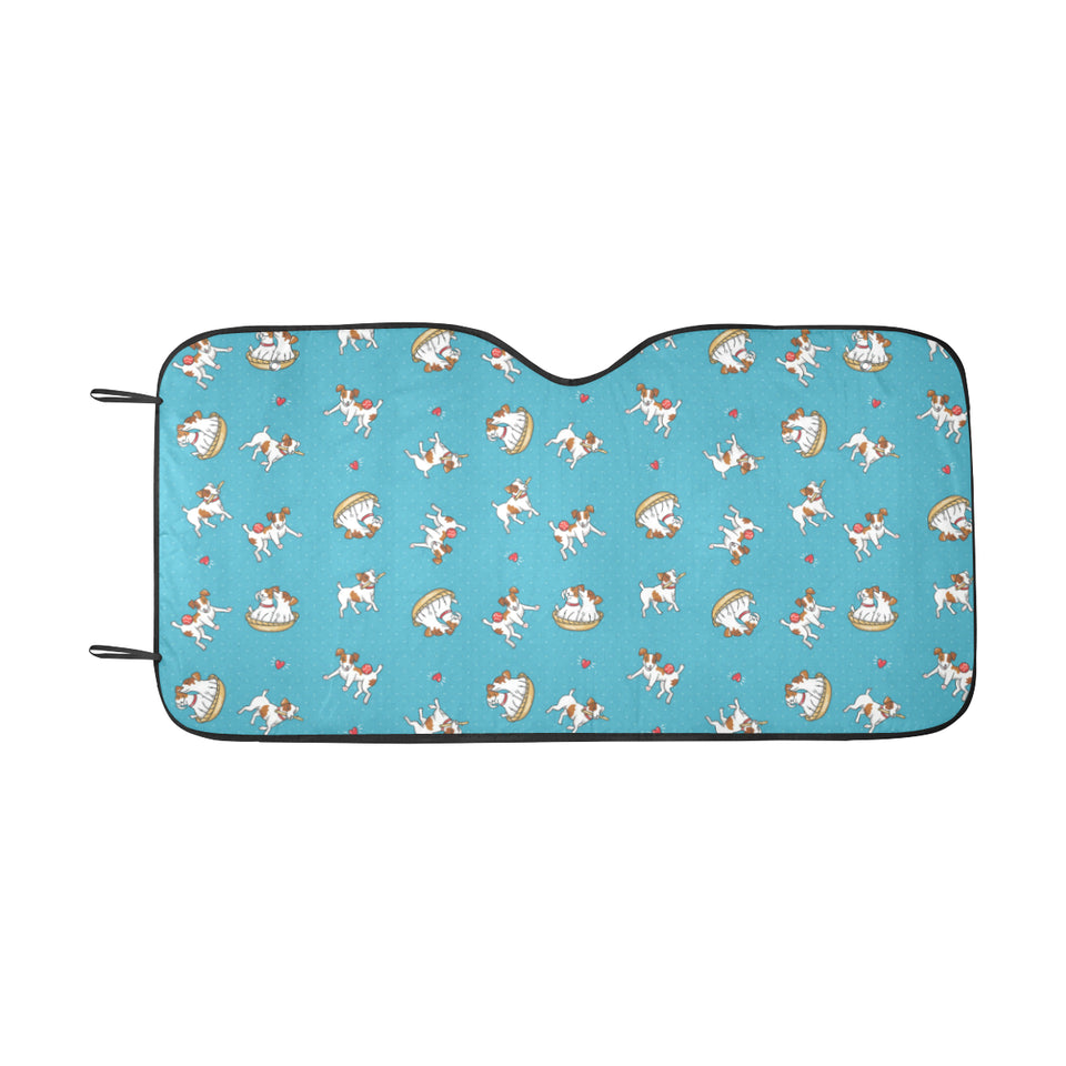 Jack Russel Pattern Print Design 03 Car Sun Shade