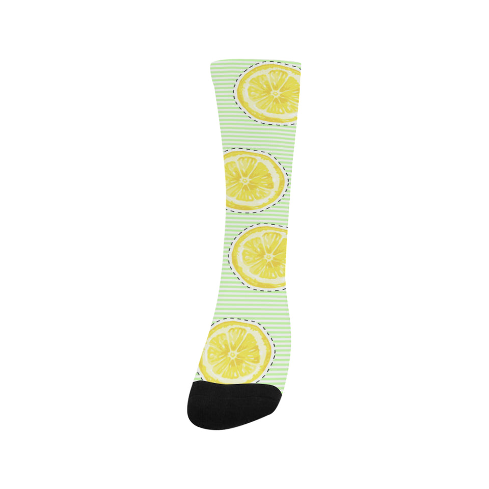 slice of lemon pattern Crew Socks