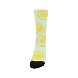 slice of lemon pattern Crew Socks