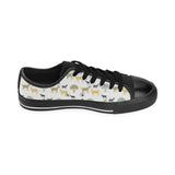 Silhouettes of goat and tree pattern Men's Low Top Canvas Shoes Black