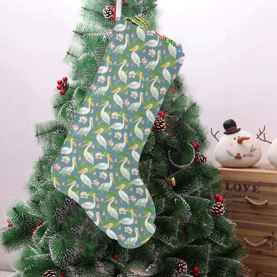 Pelican Pattern Print Design 04 Christmas Stocking