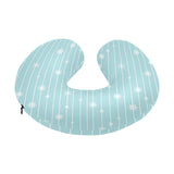 Snowflake pattern blue stripe background U-Shaped Travel Neck Pillow