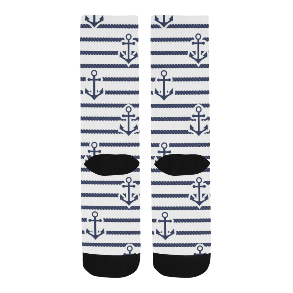 Anchor rope nautical  pattern Crew Socks