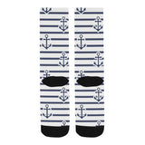 Anchor rope nautical  pattern Crew Socks