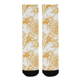 hand drawn orange fruit pattern Crew Socks