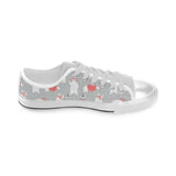 Cute polar bear christmas snow pattern Men's Low Top Shoes White