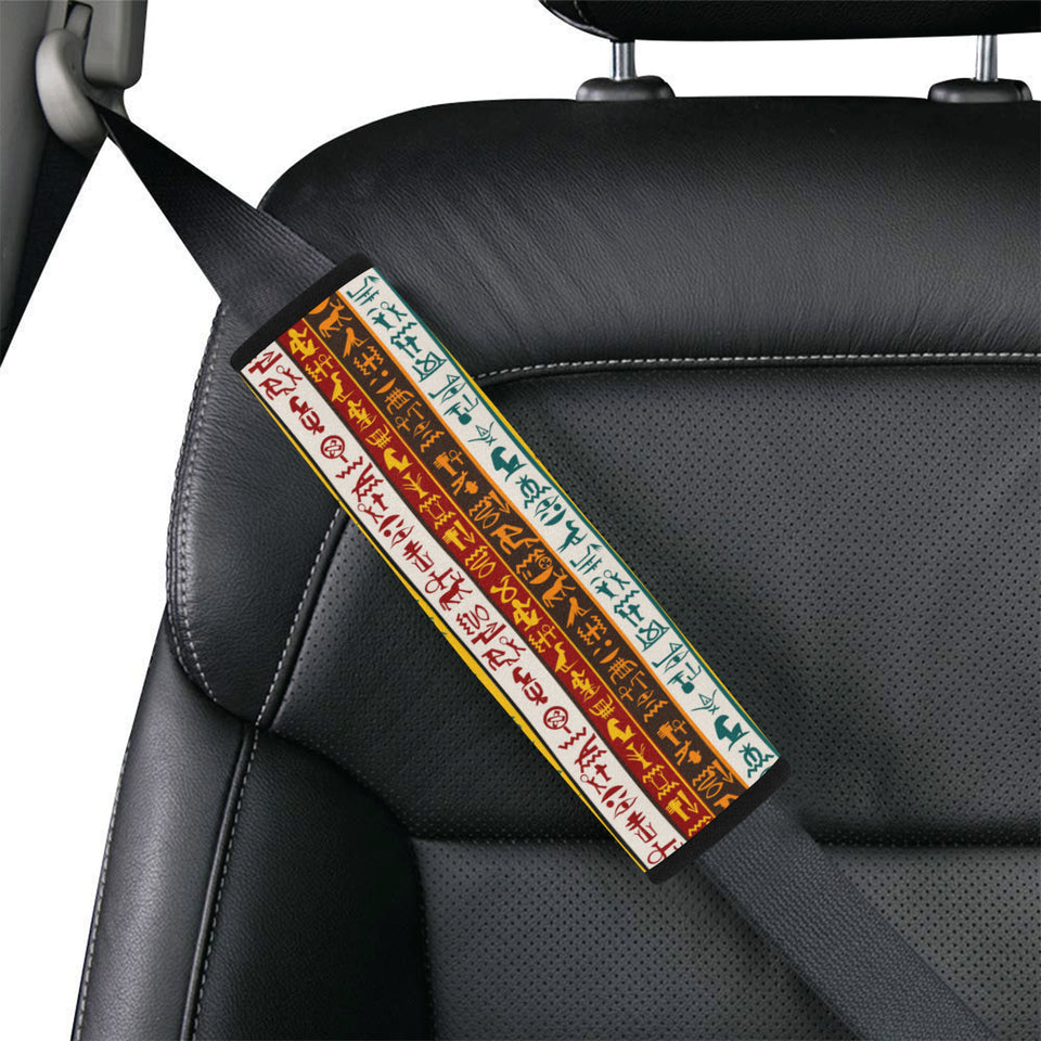 Egypt Hieroglyphics Pattern Print Design 01 Car Seat Belt Cover