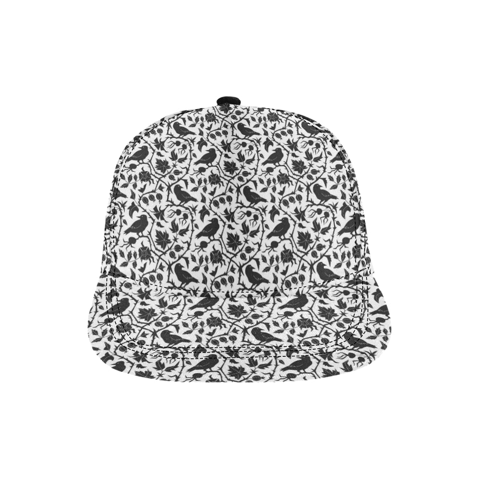 Crow dark floral pattern All Over Print Snapback Cap