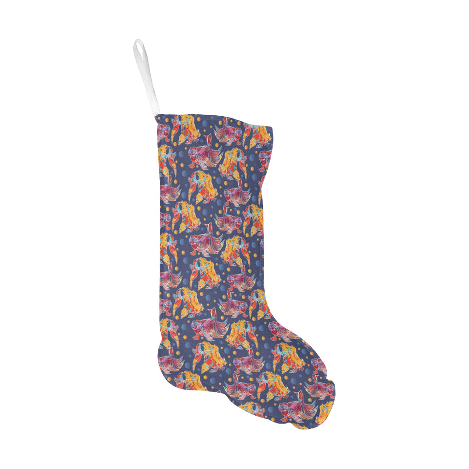 Goldfish Pattern Print Design 05 Christmas Stocking
