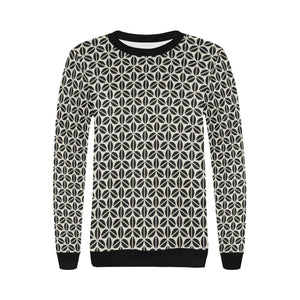 Coffee bean abstract modern pattern Women's Crew Neck Sweatshirt