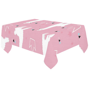 Llama Alpaca pink background Tablecloth