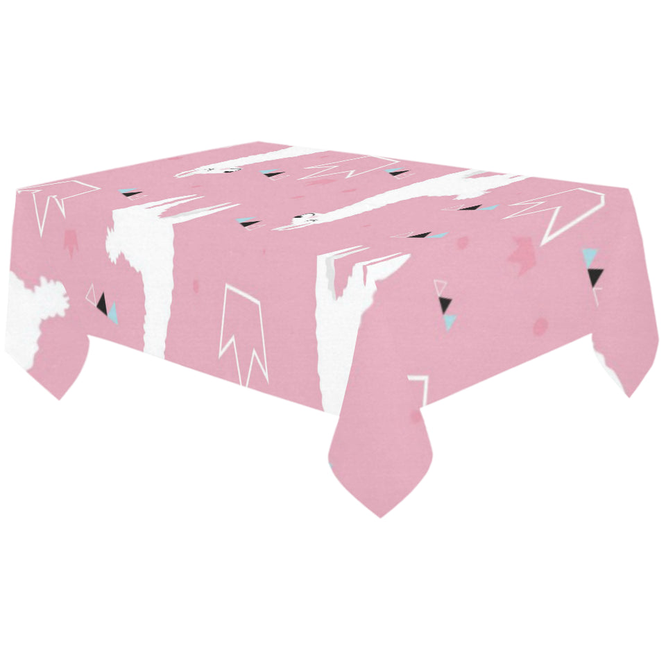 Llama Alpaca pink background Tablecloth