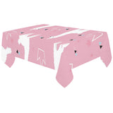 Llama Alpaca pink background Tablecloth