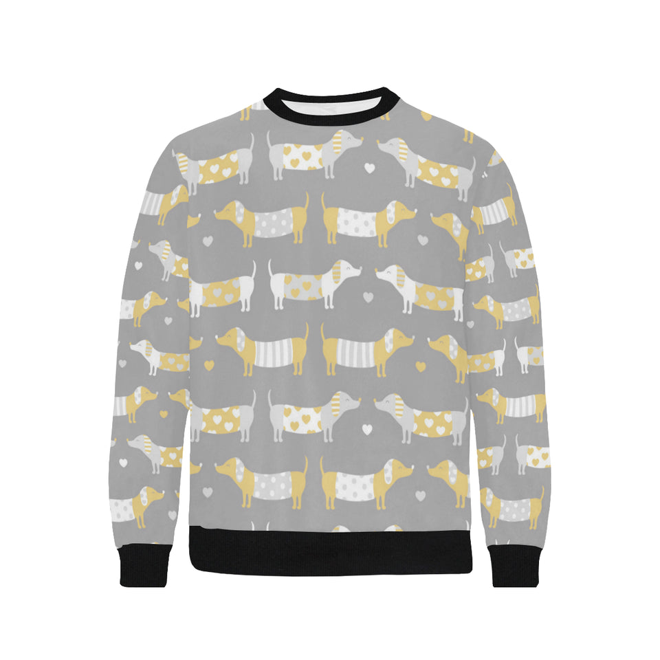 Cute dachshund dog pattern Men's Crew Neck Sweatshirt