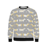 Cute dachshund dog pattern Men's Crew Neck Sweatshirt