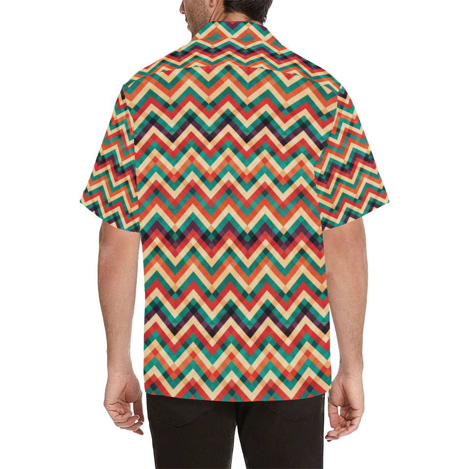 zigzag  chevron colorful pattern Men's All Over Print Hawaiian Shirt