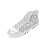 Cute rainbow clound star pattern Men's High Top Canvas Shoes White