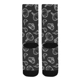 Garlic pattern black background Crew Socks