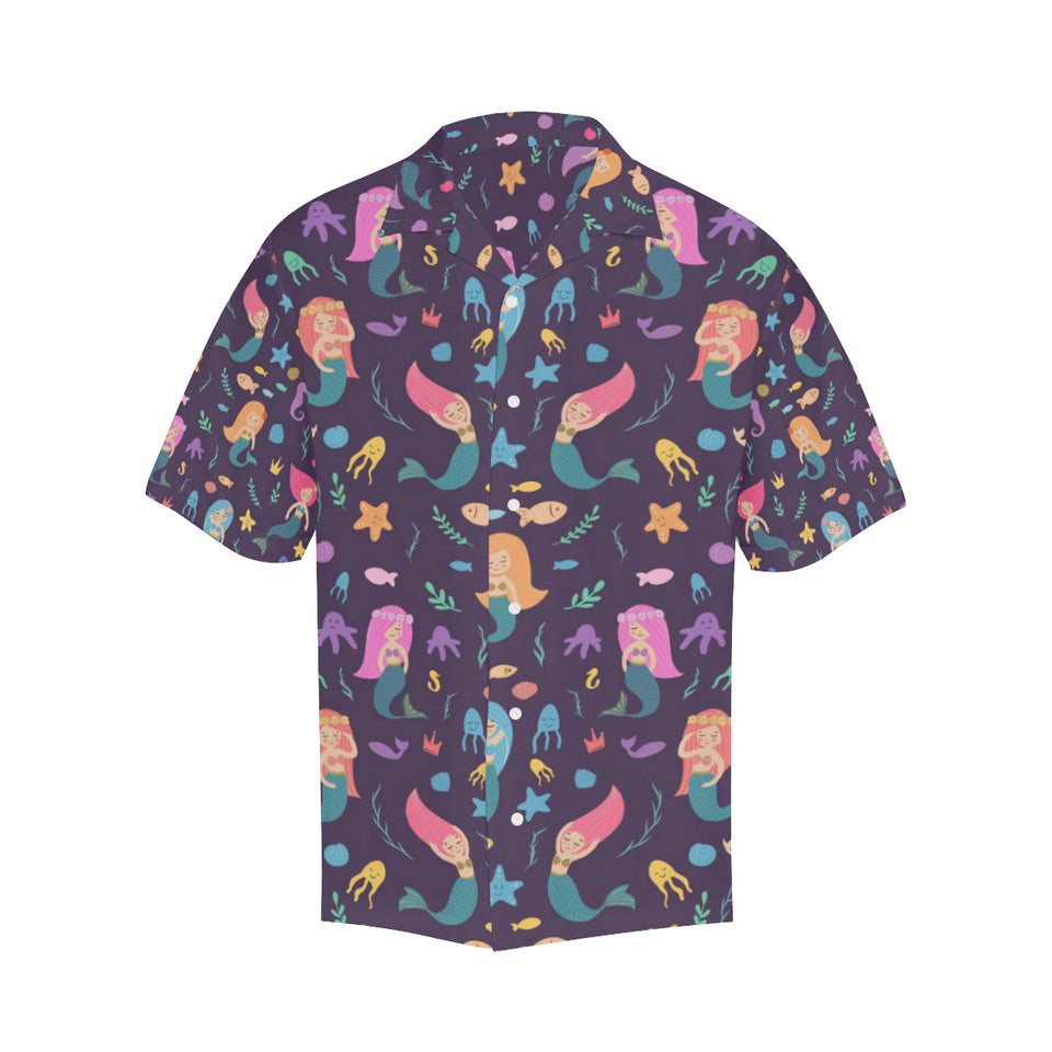 beautiful mermaid Fish jellyfish algae other marin Men's All Over Print Hawaiian Shirt