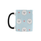 White cute pomeranian pattern Morphing Mug Heat Changing Mug