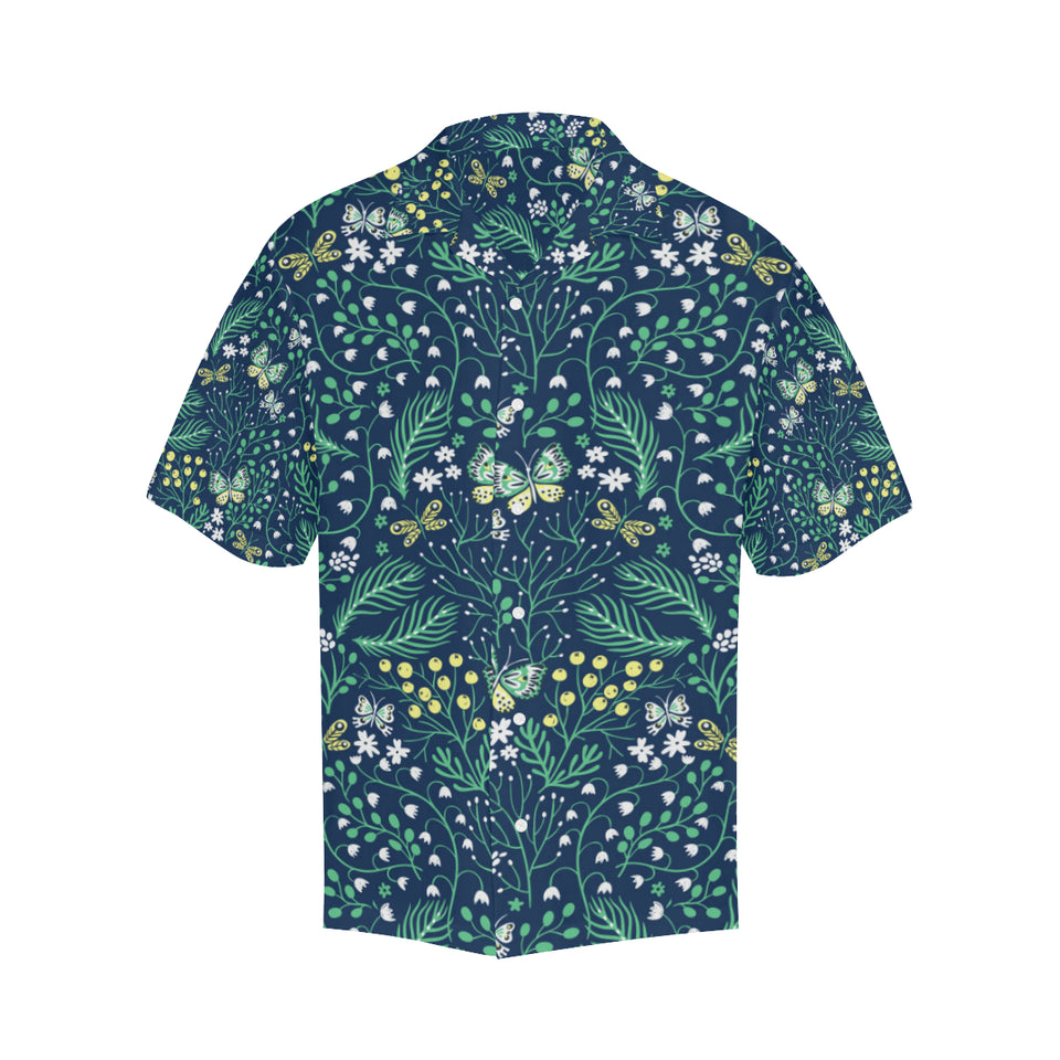 butterfly leaves pattern Men's All Over Print Hawaiian Shirt