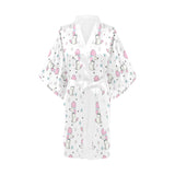 Cute poodle dog star pattern Women's Short Kimono Robe