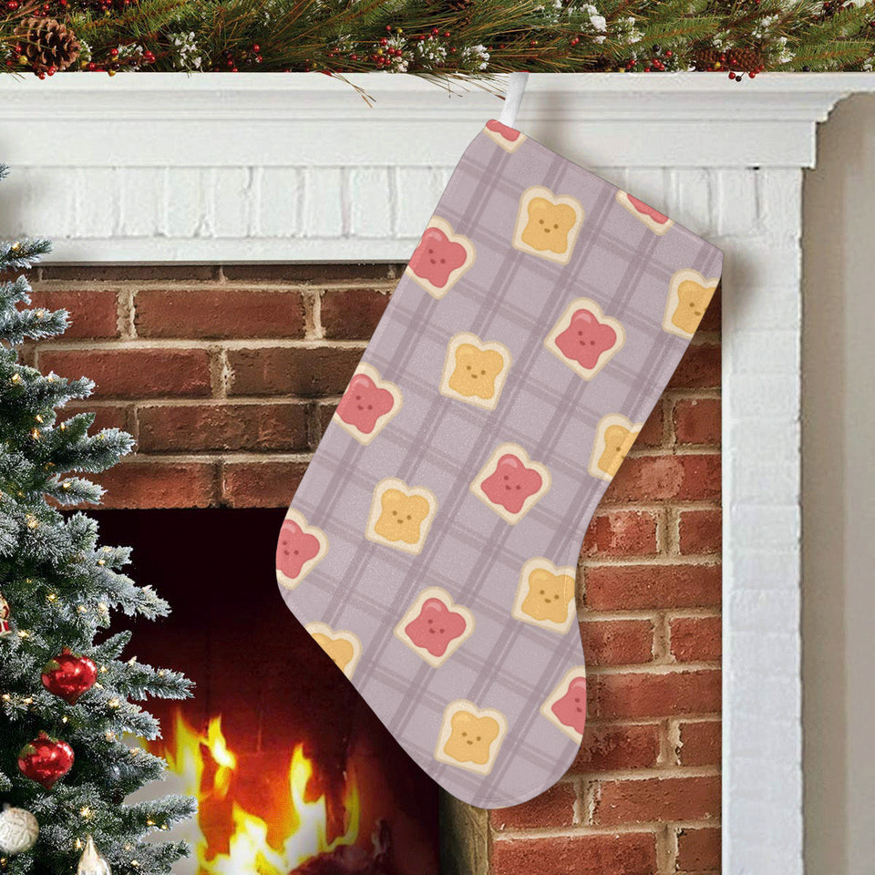 Bread Toast Pattern Print Design 05 Christmas Stocking