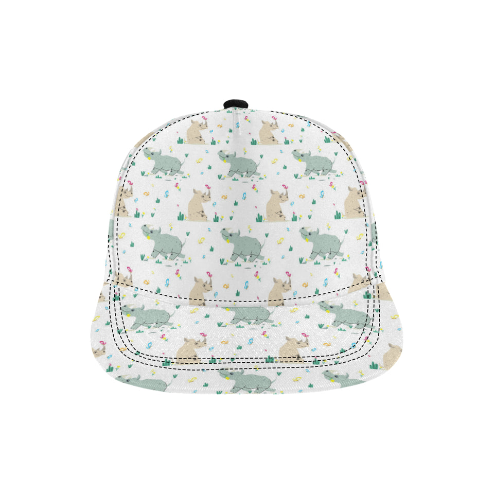 Cute Rhino pattern All Over Print Snapback Cap