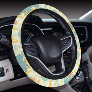 Hippopotamus Pattern Print Design 04 Car Steering Wheel Cover