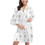 Penguin pattern Women's Short Kimono Robe