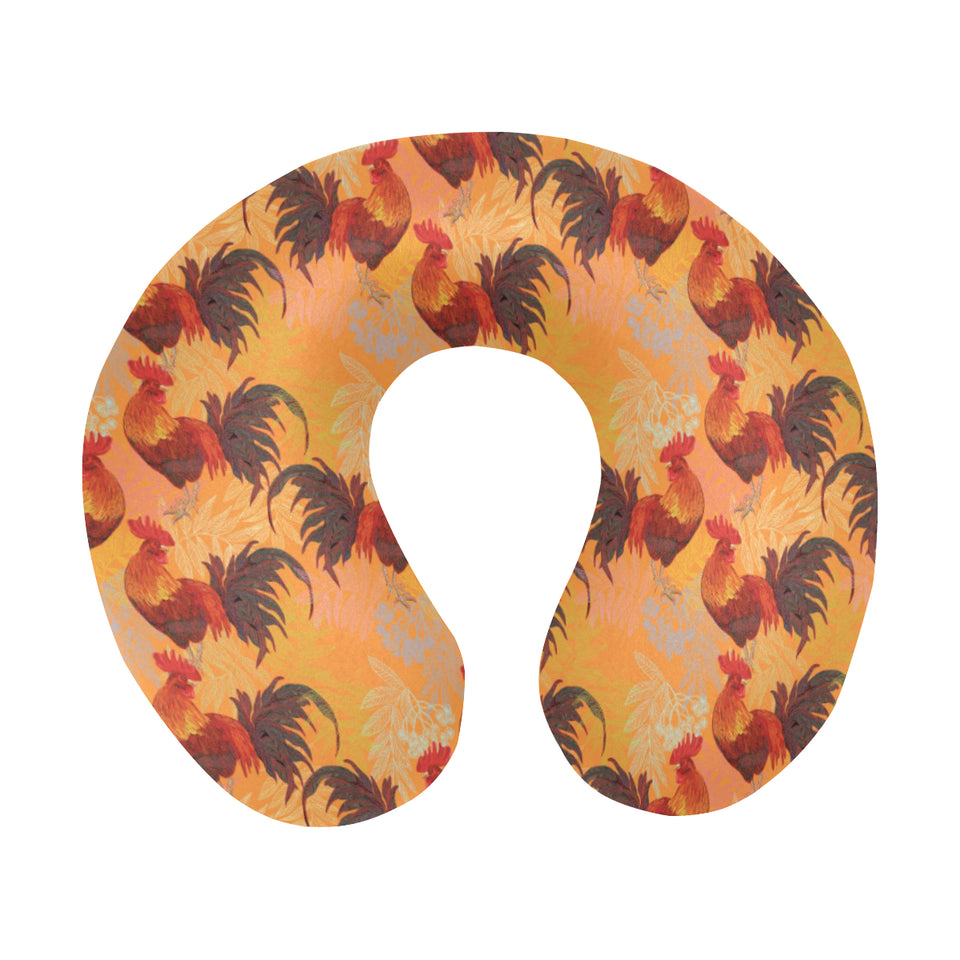 red rooster chicken cock pattern U-Shaped Travel Neck Pillow