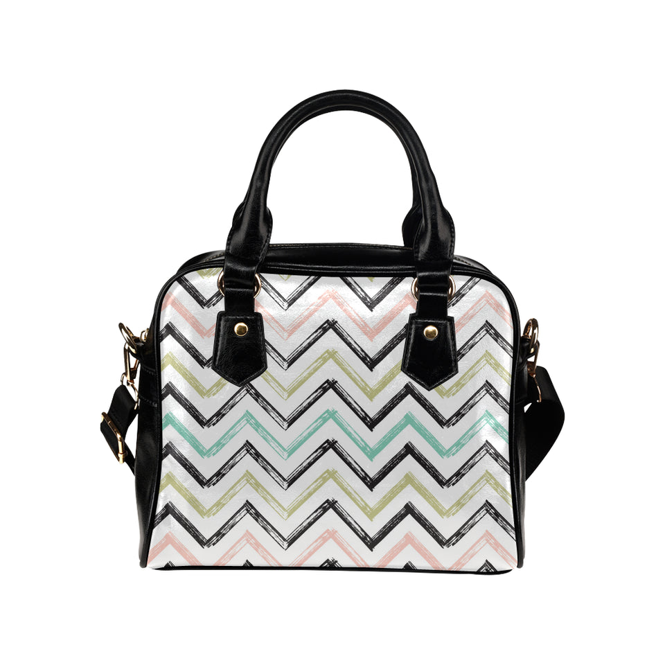 zigzag  chevron paint pattern Shoulder Handbag