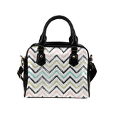 zigzag  chevron paint pattern Shoulder Handbag