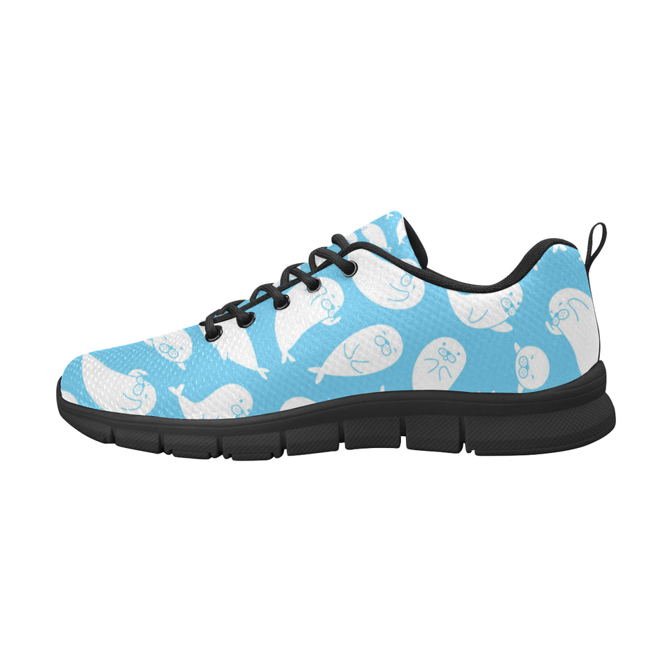 Cute white sea lion seals pattern Women's Sneaker Shoes