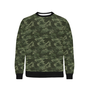 Digital Green camouflage pattern Men's Crew Neck Sweatshirt