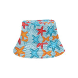 Blue red orange starfish pattern Unisex Bucket Hat