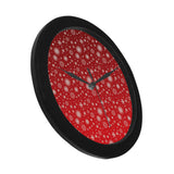 Snowflake pattern red background Elegant Black Wall Clock
