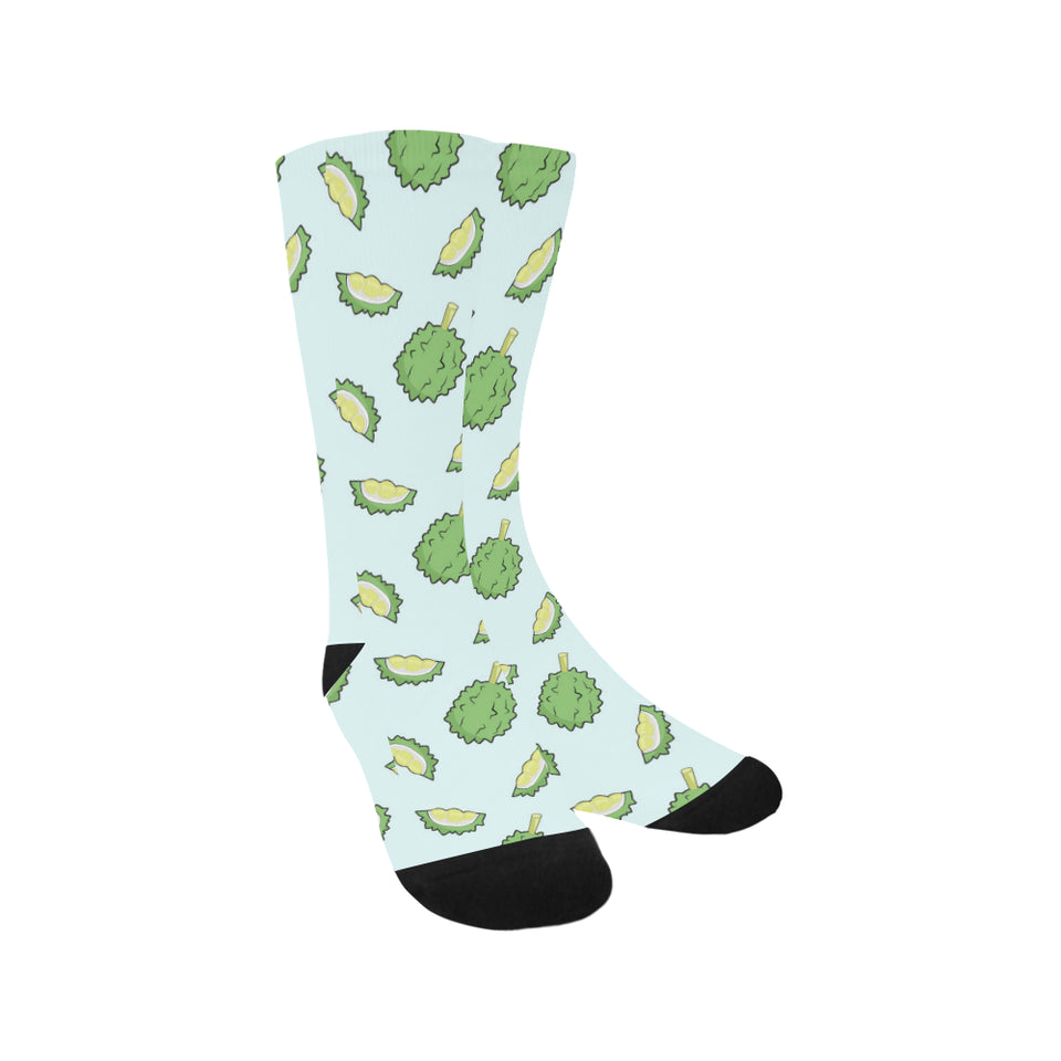 Durian pattern blue background Crew Socks