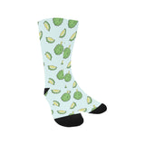 Durian pattern blue background Crew Socks