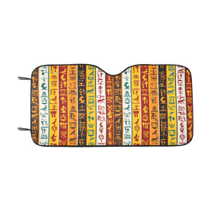 Egypt Hieroglyphics Pattern Print Design 01 Car Sun Shade