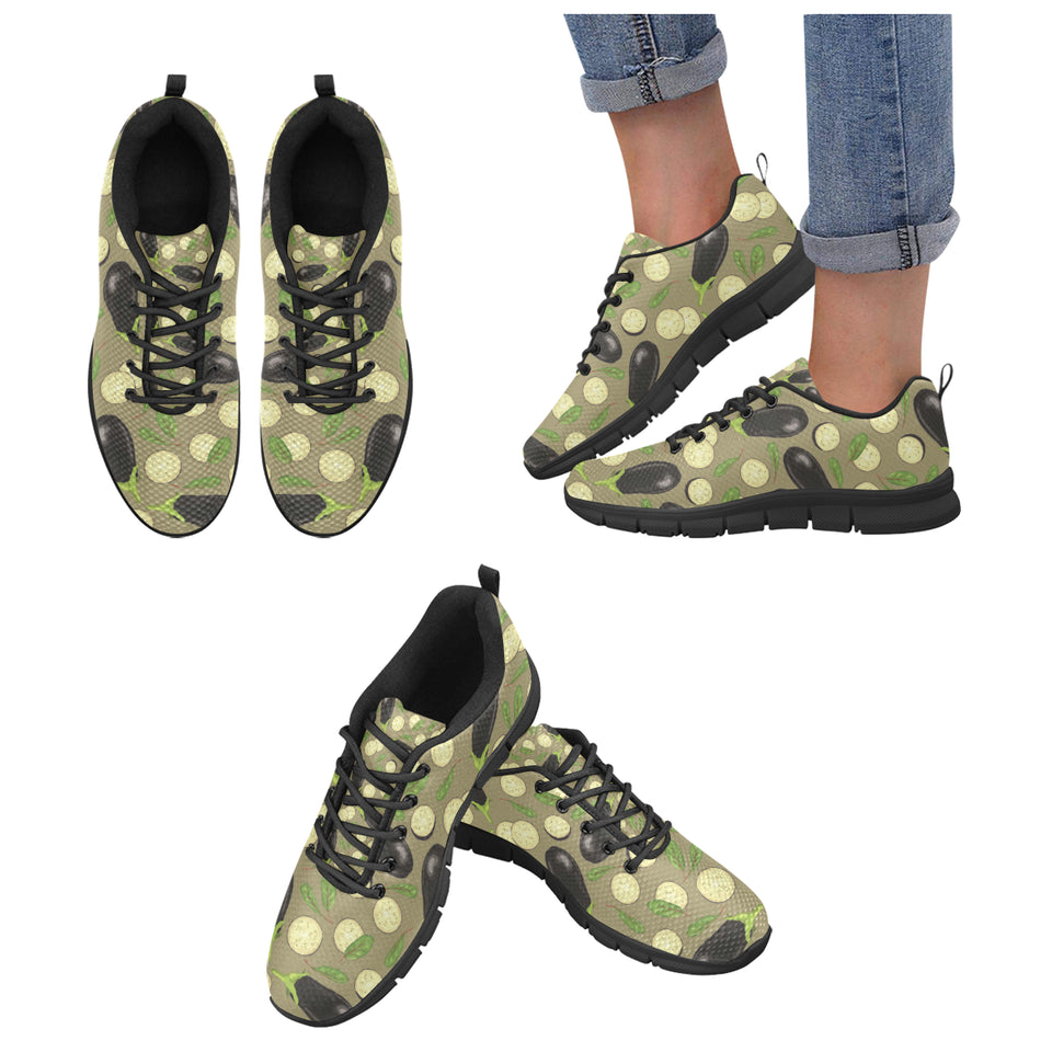 Eggplant Pattern Print Design 02 Women's Sneaker Shoes