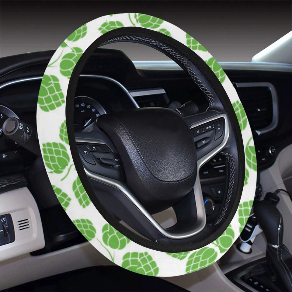 Hop pattern background Car Steering Wheel Cover