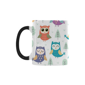 Cute owl pattern Morphing Mug Heat Changing Mug