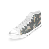 Cute koala pattern Women's High Top Canvas Shoes White