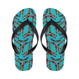 Boomerang Australian aboriginal ornament blue back Unisex Flip Flops