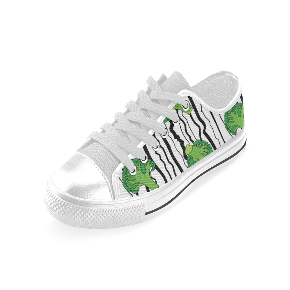Cool Broccoli pattern Men's Low Top Shoes White